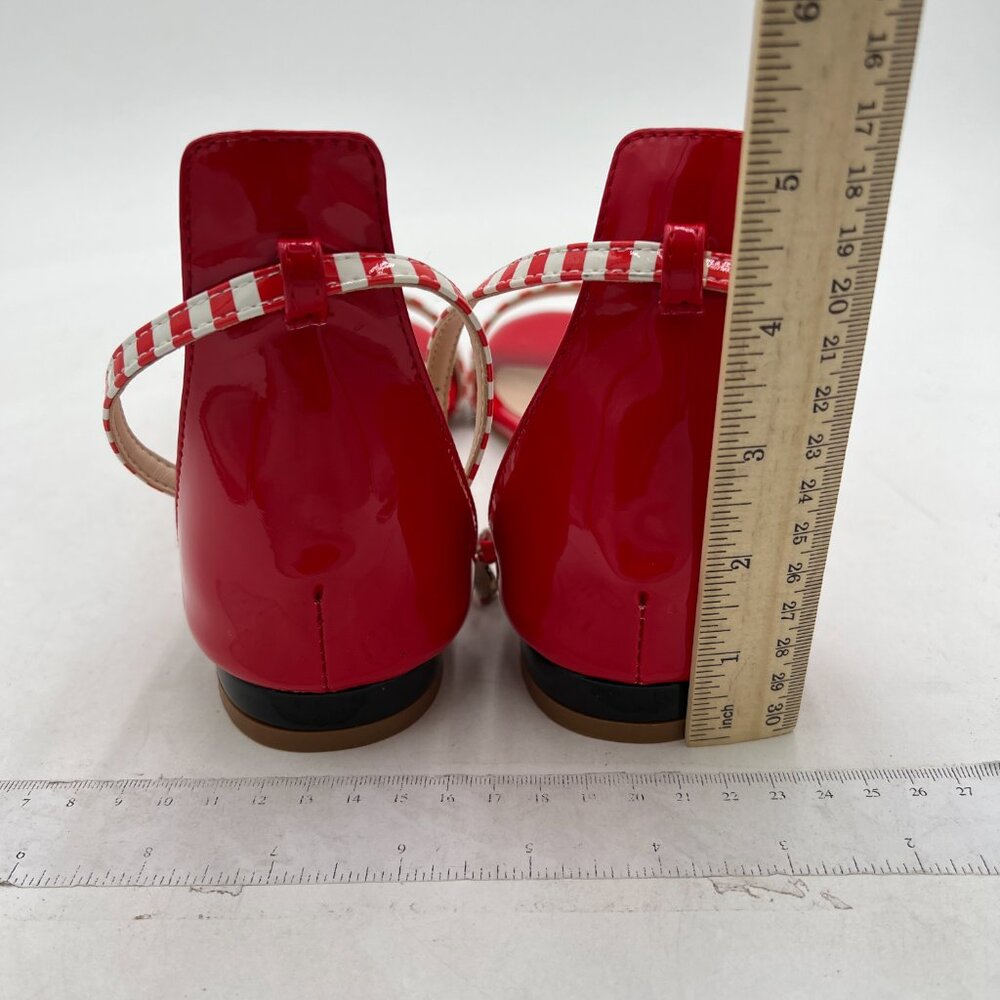 Ydn Red Straps Block Low Heel Sandals Open Toe An… - image 5